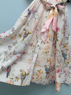 Bird Print Scarf-Belt Shirt Dress - Ivory Multicolor - View 6