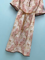 Bohemian Paisley Shirt Maxi Dress - Blush Pink Paisley - View 7