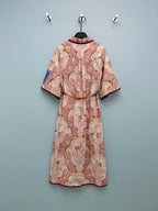 Bohemian Paisley Shirt Maxi Dress - Blush Pink Paisley - View 9