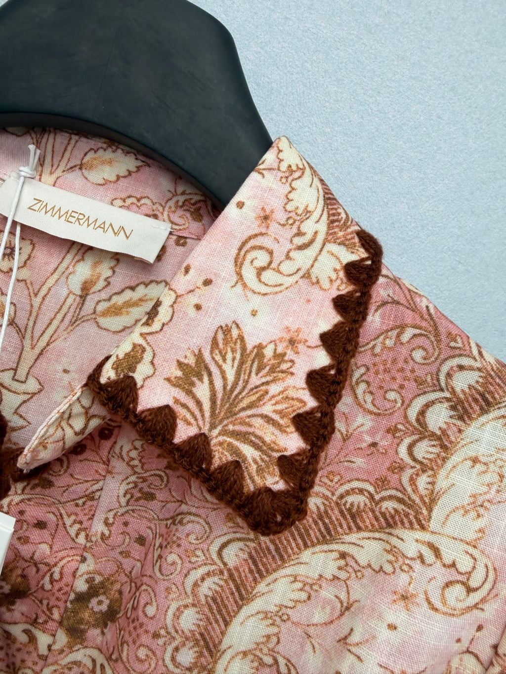 Bohemian Paisley Shirt Maxi Dress - Blush Pink Paisley - View 3