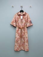 Bohemian Paisley Shirt Maxi Dress - Blush Pink Paisley - View 1