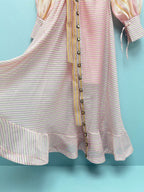 Striped Belted Shirt Maxi Dress - Blush Pink Stripe - View 6