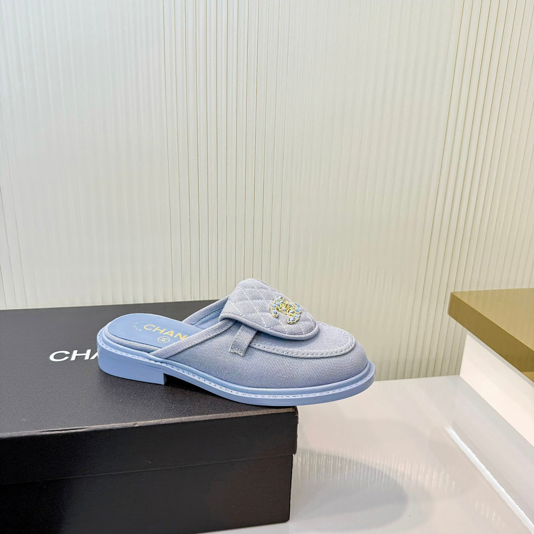 Turn-Lock Mule Slides - Light Blue - View 9