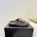 Turn-Lock Mule Slides - Charcoal Grey - View 1