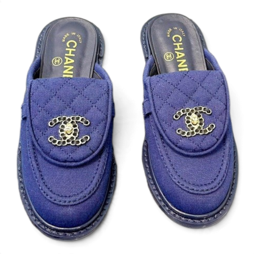 Turn-Lock Mule Slides - Royal Blue - View 2