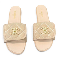 Quilted Double C Slide Sandals