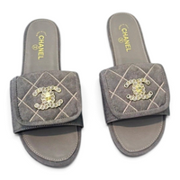 Quilted Double C Slide Sandals