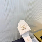 Quilted Double C Slide Sandals - White - View 3