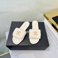 Quilted Double C Slide Sandals - White - View 1