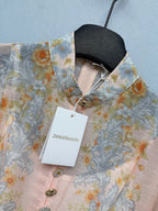 Baroque Floral High-Neck Mini Dress - Ivory Pastel - View 2
