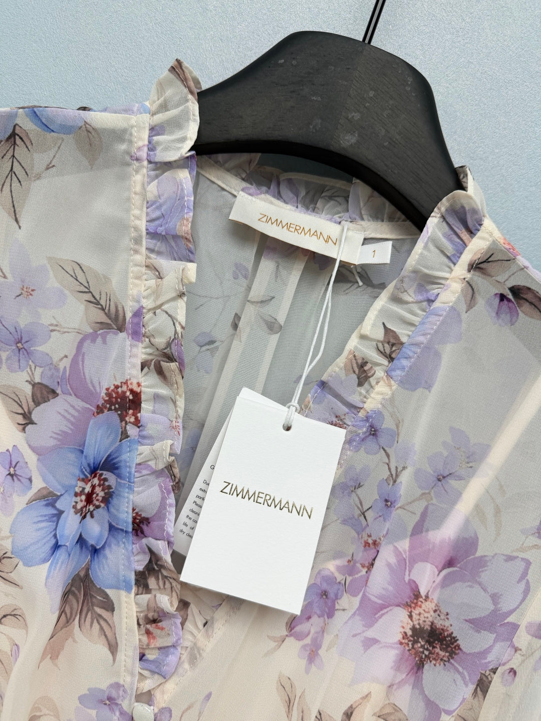 Bird Print Tiered Chiffon Maxi Dress - Lavender Multicolor - View 2