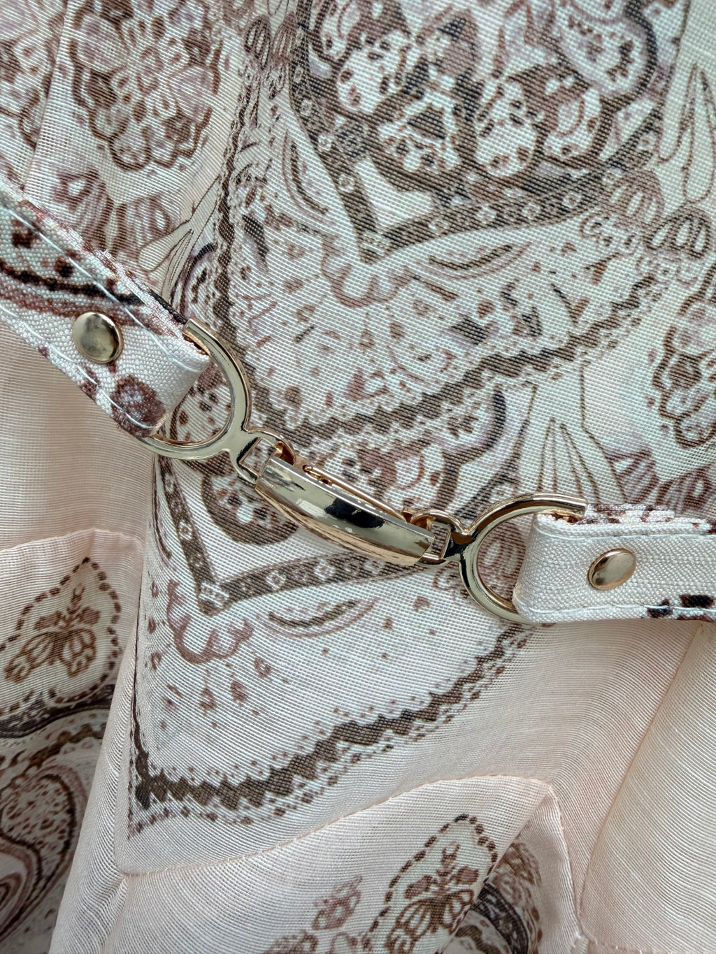 Paisley Print Belted Mini Dress - Taupe Paisley - View 4