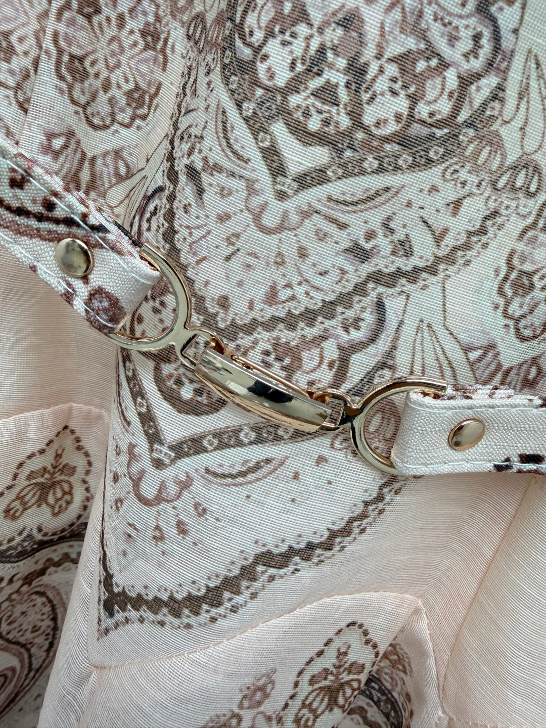 Paisley Print Belted Mini Dress - Taupe Paisley - View 4