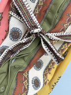 Paisley Print Shirt Maxi Dress - Green Multicolor - View 7