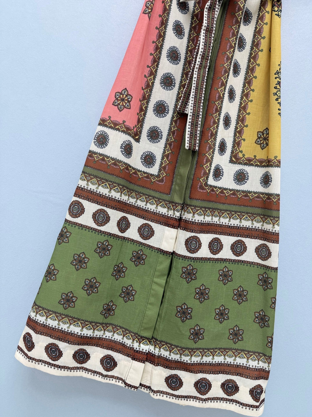 Paisley Print Shirt Maxi Dress - Green Multicolor - View 6