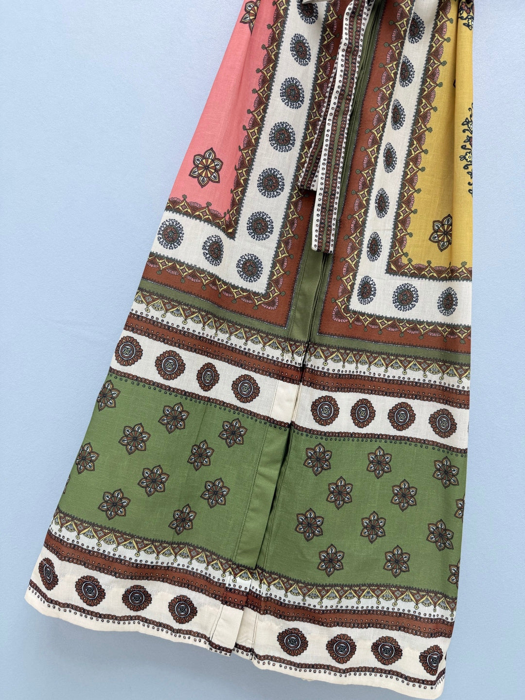 Paisley Print Shirt Maxi Dress - Green Multicolor - View 6
