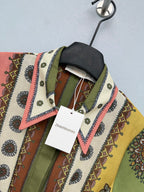 Paisley Print Shirt Maxi Dress - Green Multicolor - View 2