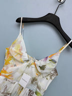 Watercolor Floral Camisole Maxi Dress - Ivory Yellow Floral - View 2