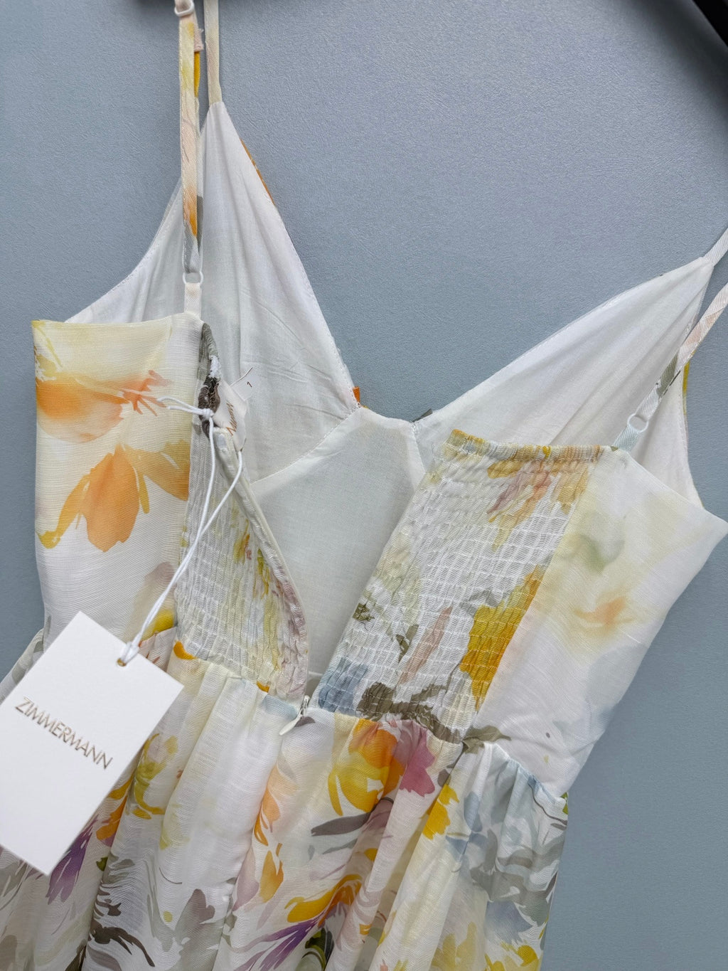 Watercolor Floral Camisole Maxi Dress - Ivory Yellow Floral - View 9