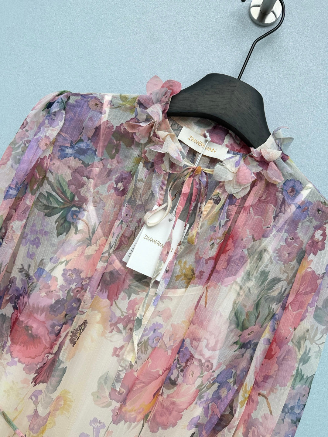 Watercolor Floral Tiered Maxi Dress - Ivory Multicolor - View 3