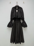 Lace-Trim Smocked Maxi Dress - Black - View 1
