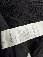 Lace-Trim Smocked Maxi Dress - Black - View 8