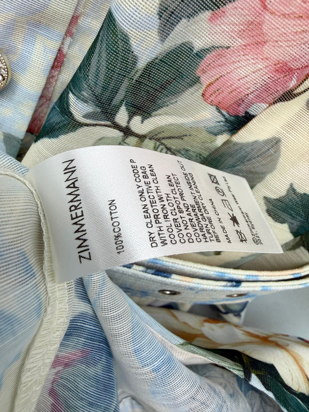 Watercolor Floral Belted Shirt Dress - Powder Blue Floral - View 6
