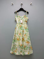 Paisley Print Floral-Strap Maxi Dress - Ivory Green - View 9