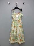 Paisley Print Floral-Strap Maxi Dress - Ivory Green - View 1