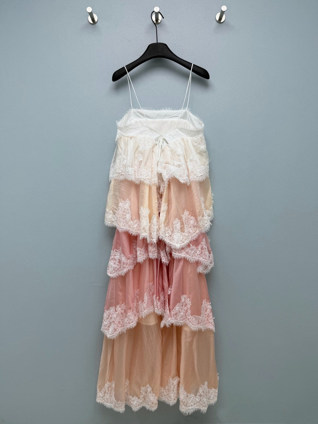 Lace Tiered Camisole Maxi Dress - Blush Ombre - View 9