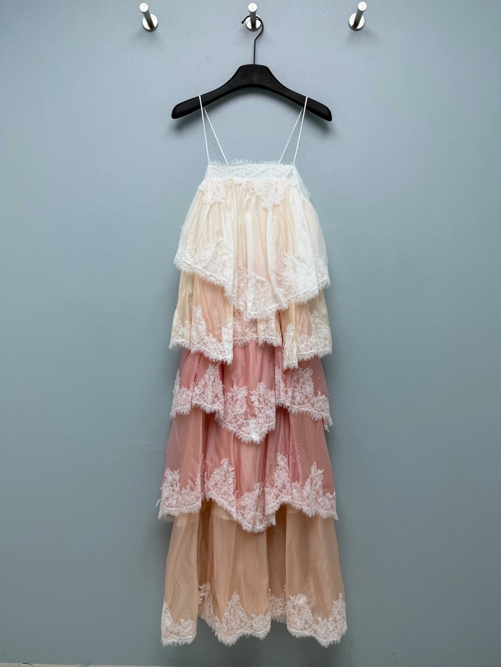 Lace Tiered Camisole Maxi Dress - Blush Ombre - View 1