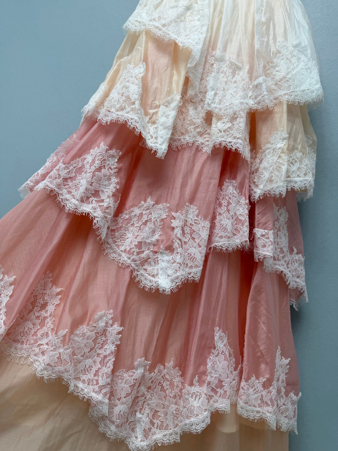 Lace Tiered Camisole Maxi Dress - Blush Ombre - View 4