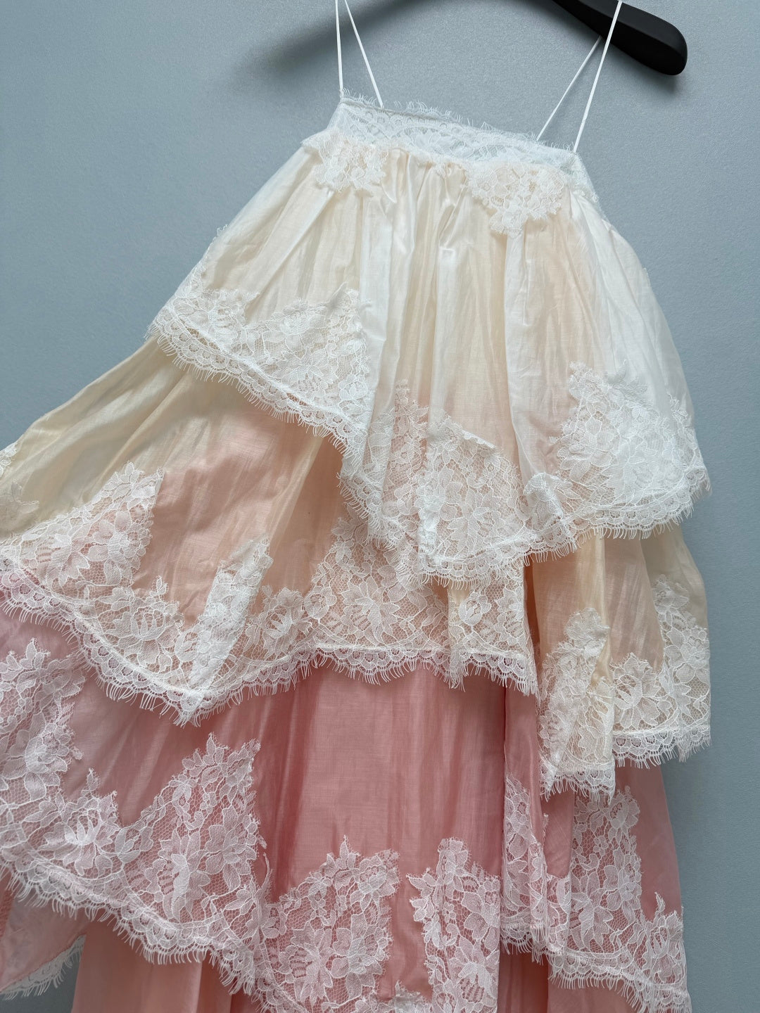 Lace Tiered Camisole Maxi Dress - Blush Ombre - View 3