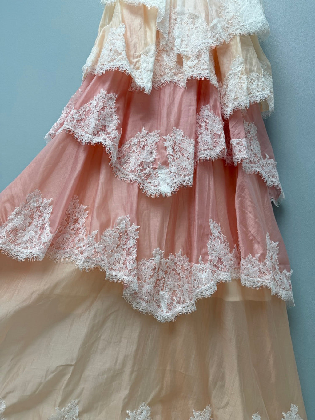Lace Tiered Camisole Maxi Dress - Blush Ombre - View 5