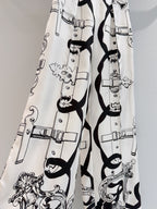 Chain Print Silk Wide-Leg Trousers - View 4