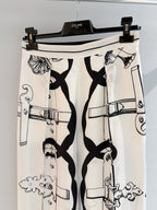 Chain Print Silk Wide-Leg Trousers - View 3