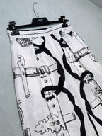 Chain Print Silk Wide-Leg Trousers - View 8