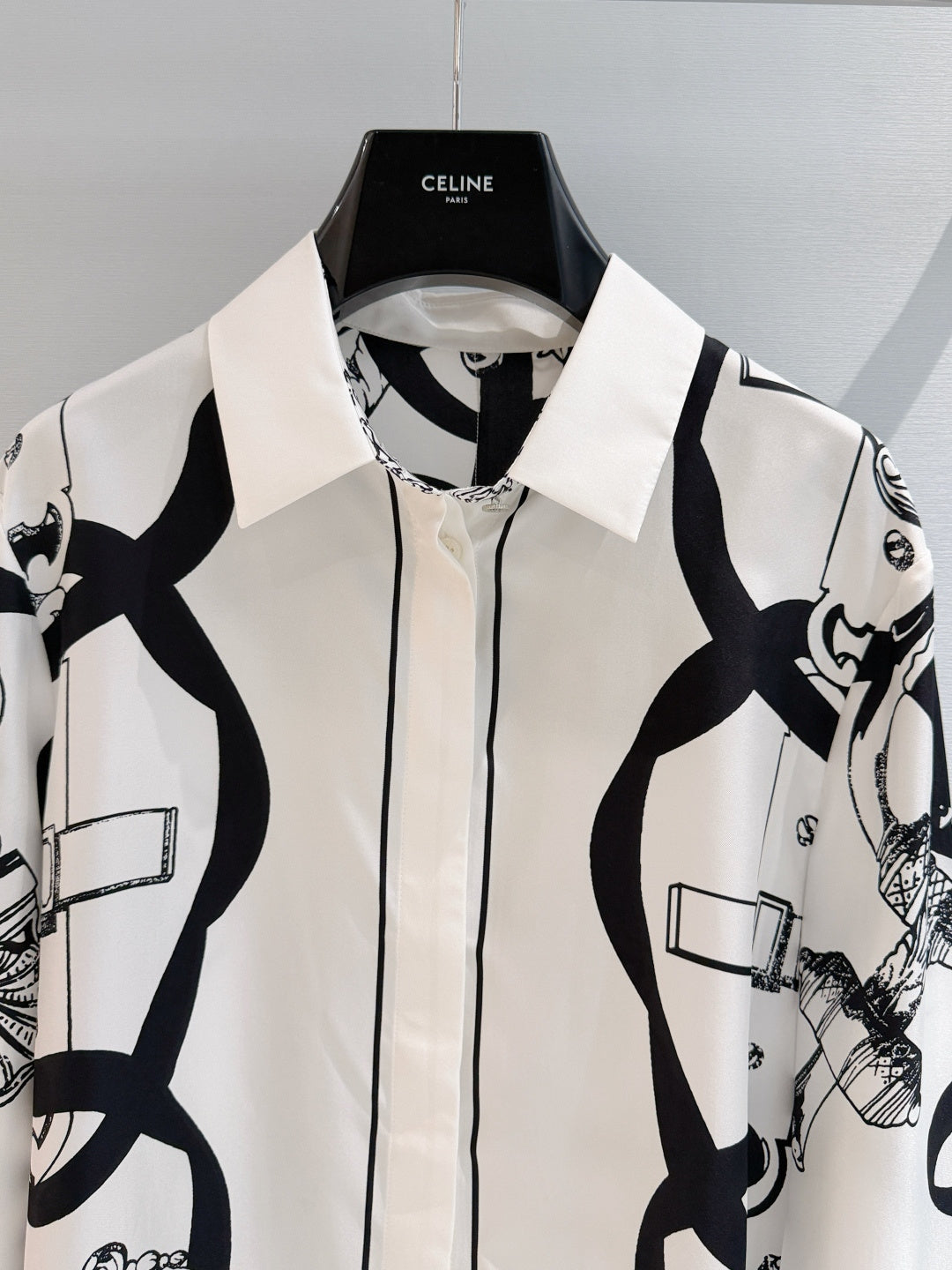 Chain Print Silk Blouse - View 2