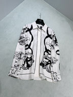 Chain Print Silk Blouse - View 7