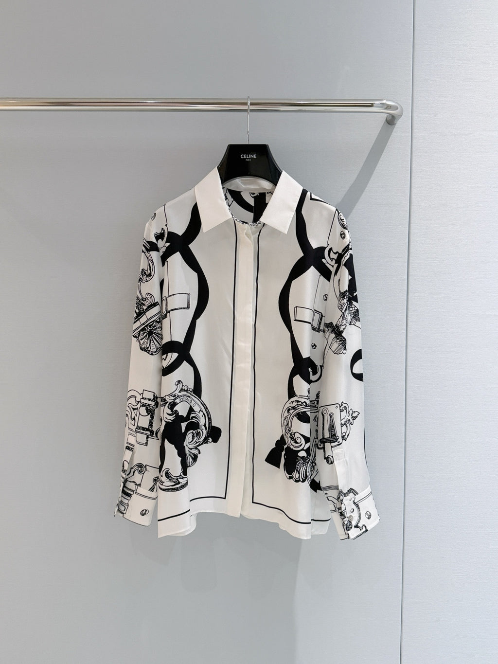Chain Print Silk Blouse - View 1