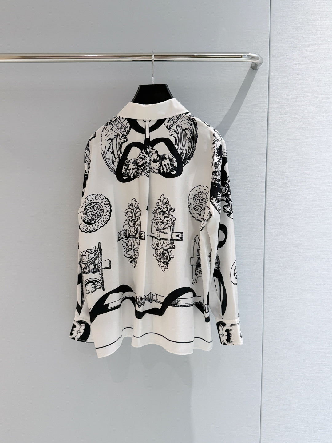 Chain Print Silk Blouse - View 5
