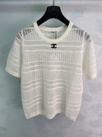 Striped Knit Short-Sleeve Top - View 3