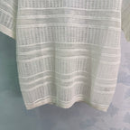 Striped Knit Short-Sleeve Top - View 7