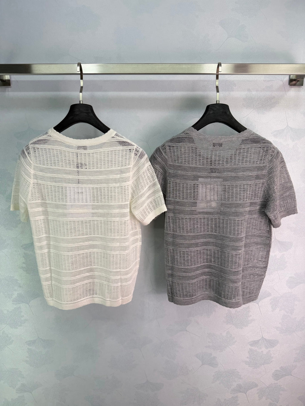 Striped Knit Short-Sleeve Top - View 9