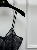 Lace Camisole Top - Black - View 3