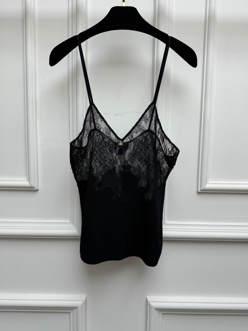 Lace Camisole Top - Black - View 5