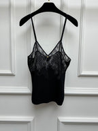 Lace Camisole Top - Black - View 5