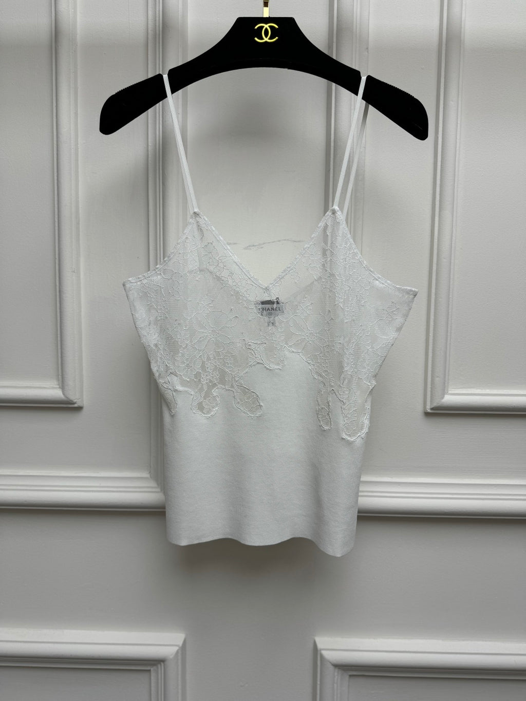 Lace Camisole Top - White - View 1