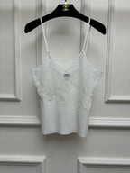 Lace Camisole Top - White - View 1