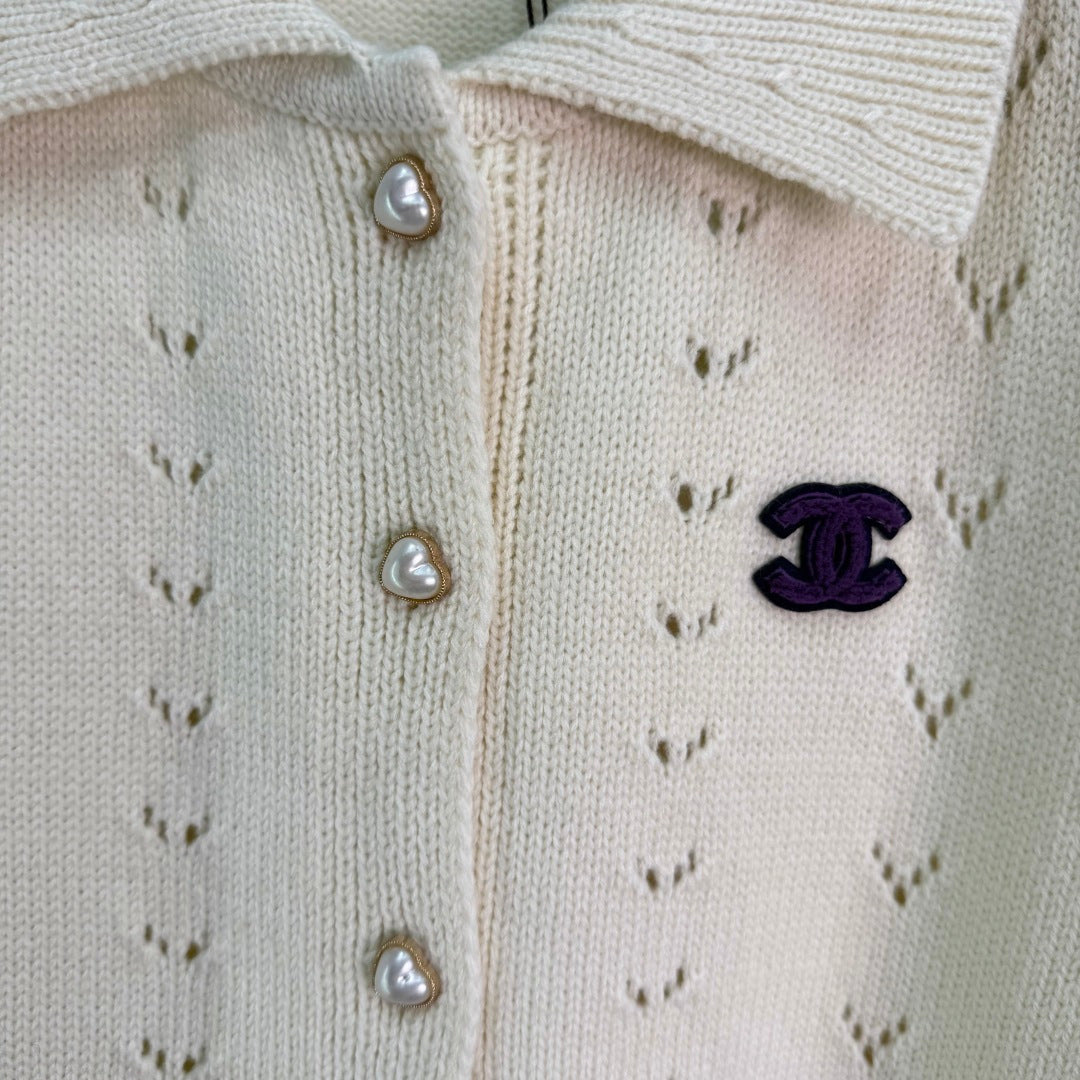 Pointelle Knit Button Cardigan - View 6